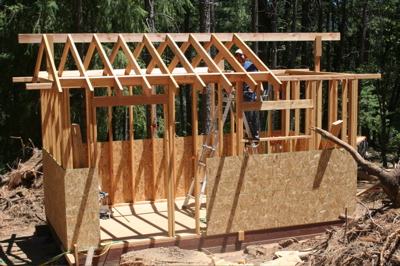 Closer shot of rafters and workshop