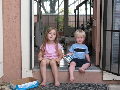 Last shot of the kids at the door